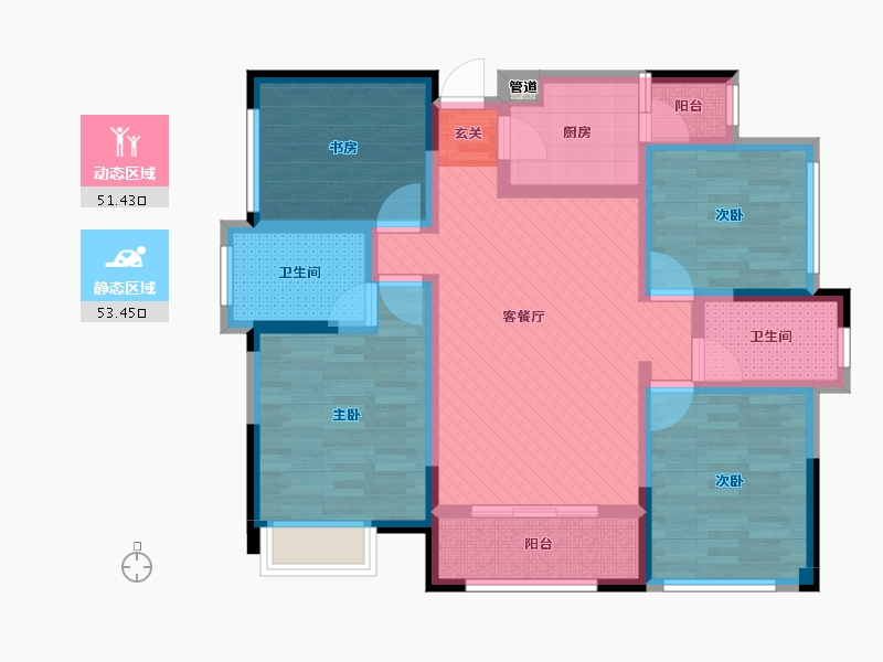 四川省-成都市-驿都城-89.80-户型库-动静分区