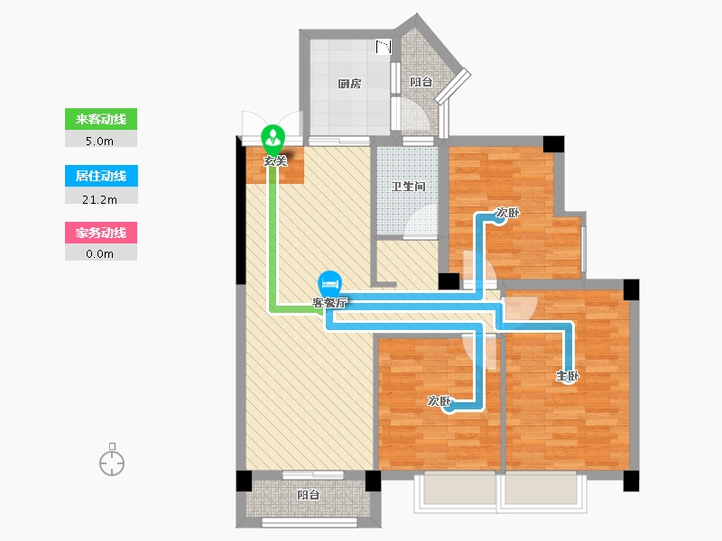 四川省-成都市-蜀镇御景湖二期-80.28-户型库-动静线