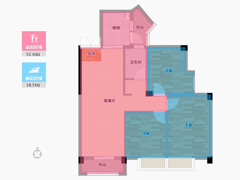 四川省-成都市-蜀镇御景湖二期-80.28-户型库-动静分区