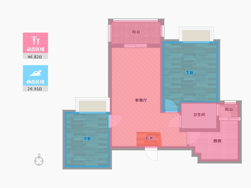 上海-上海市-关悦-64.01-户型库-动静分区