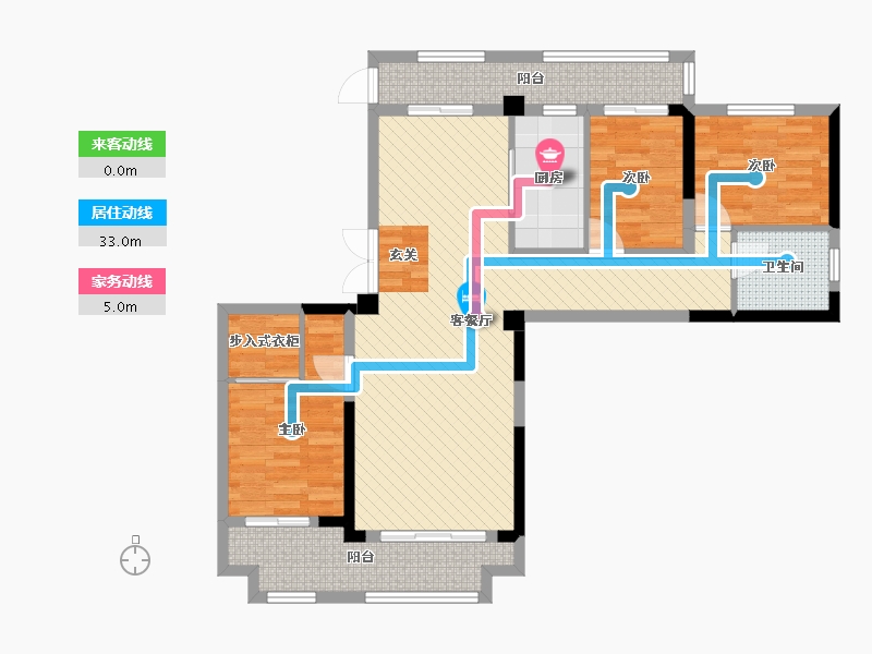 四川省-成都市-碧桂园海昌天澜-95.21-户型库-动静线