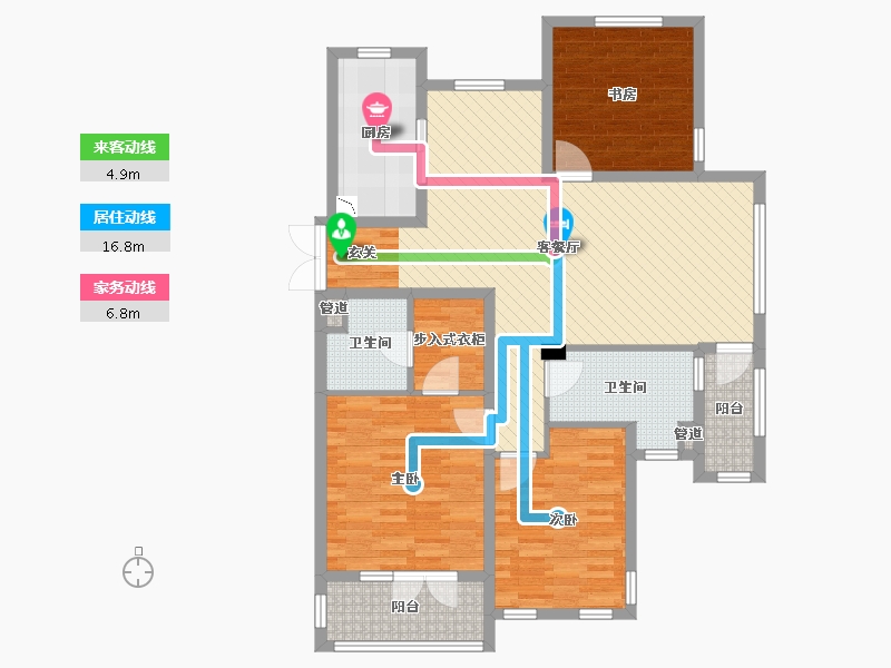 浙江省-湖州市-绿城德清桂花城-109.60-户型库-动静线