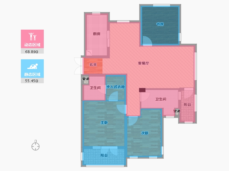 浙江省-湖州市-绿城德清桂花城-109.60-户型库-动静分区