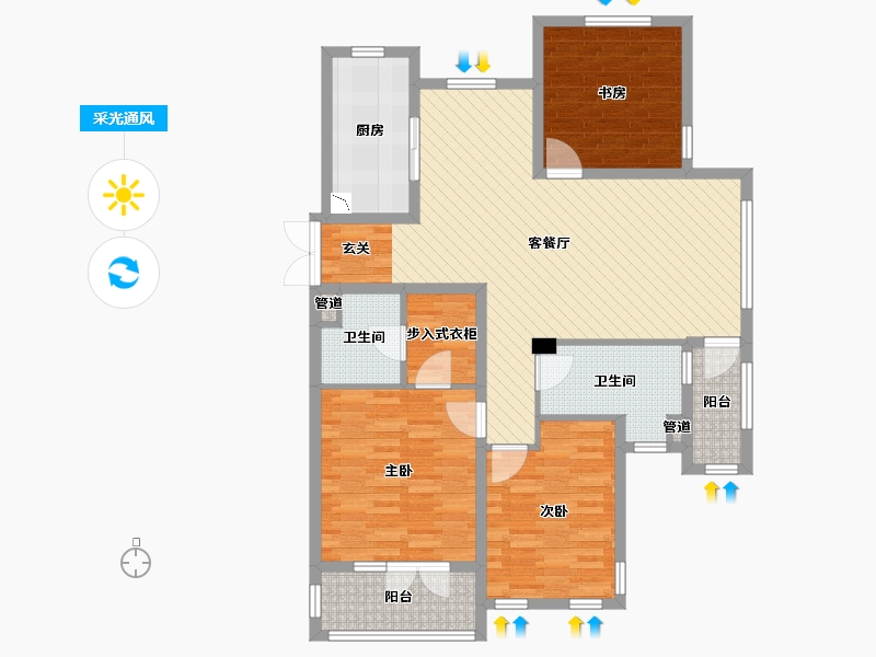 浙江省-湖州市-绿城德清桂花城-109.60-户型库-采光通风