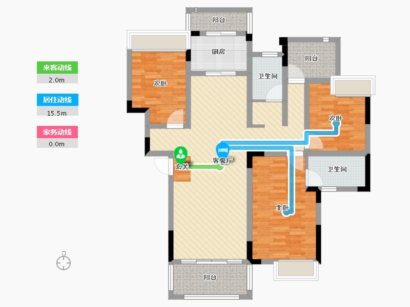 四川省-成都市-成都现代城-102.17-户型库-动静线