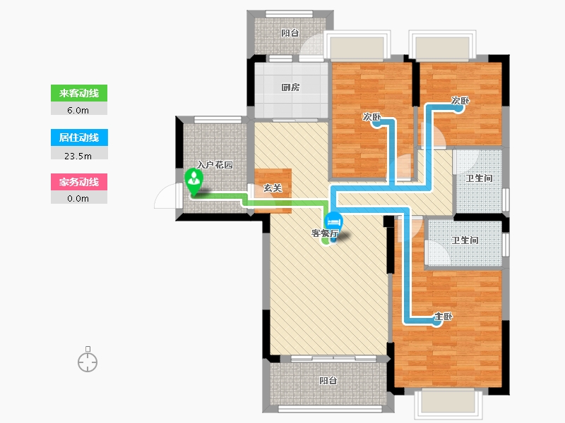 浙江省-金华市-东磁新城国际花园-96.21-户型库-动静线