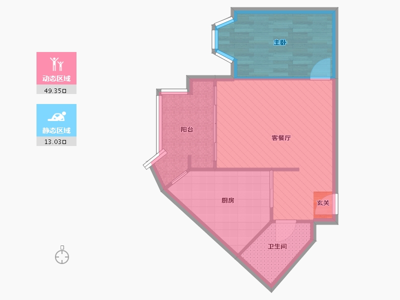 北京-北京市-玉竹园一里-55.88-户型库-动静分区