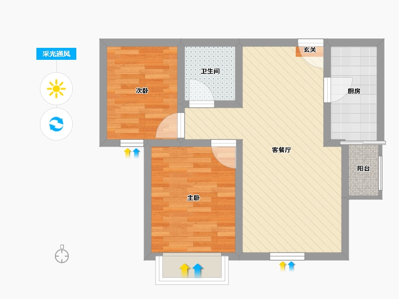 陕西省-西安市-富力城-北区-51.44-户型库-采光通风