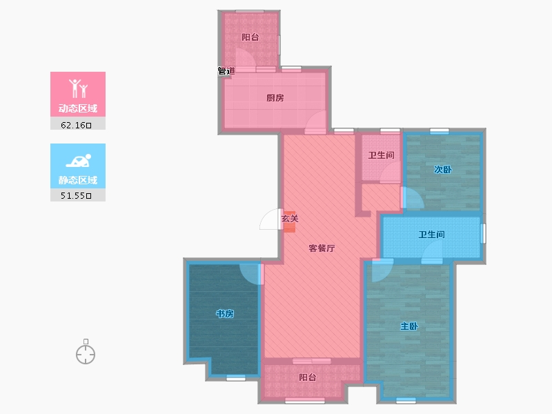 山东省-聊城市-莘县皇行小区-98.68-户型库-动静分区