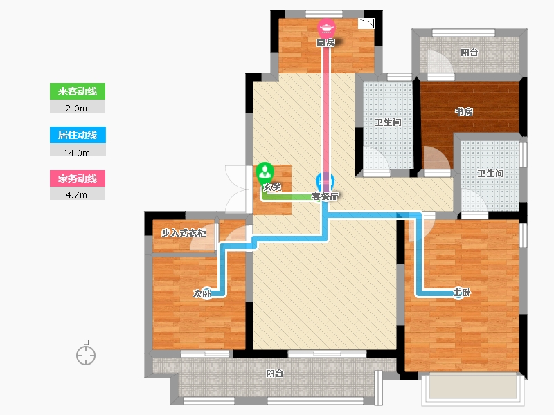 浙江省-绍兴市-嵊州市吾悦华府-100.09-户型库-动静线