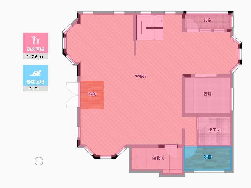 辽宁省-沈阳市-兴城-112.01-户型库-动静分区