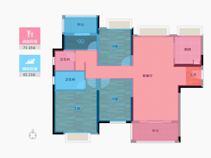 辽宁省-沈阳市-其仕和颂-120.00-户型库-动静分区