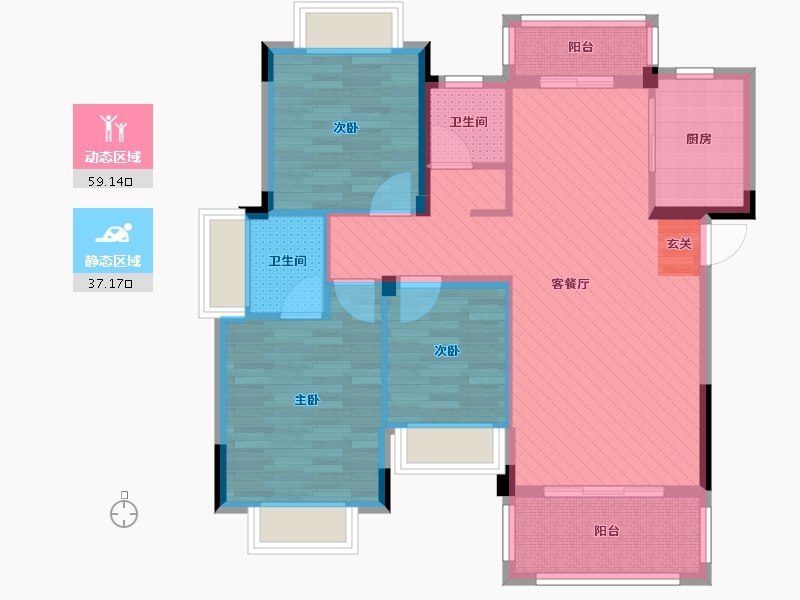 江西省-上饶市-干越壹号-84.76-户型库-动静分区