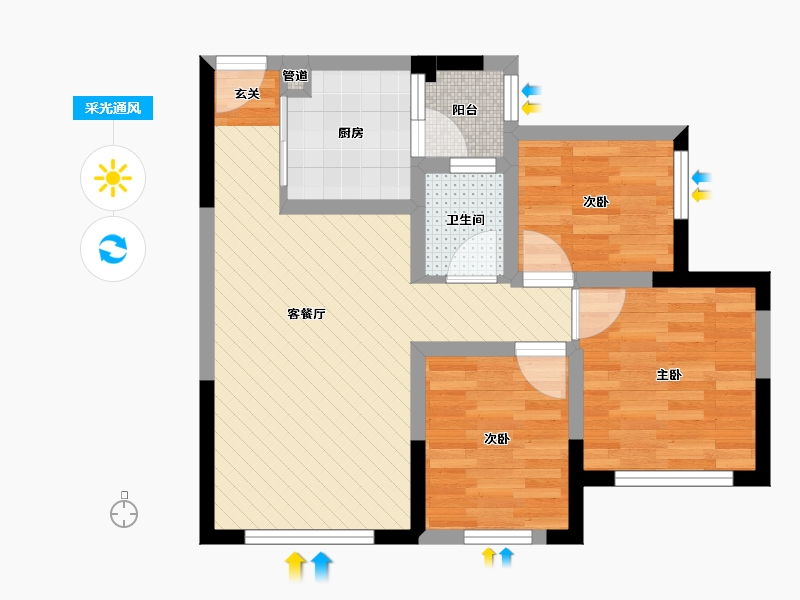 四川省-成都市-翔宇榜样-55.44-户型库-采光通风