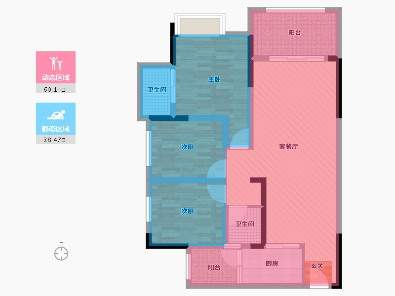 重庆-重庆市-香江国际港湾-85.21-户型库-动静分区