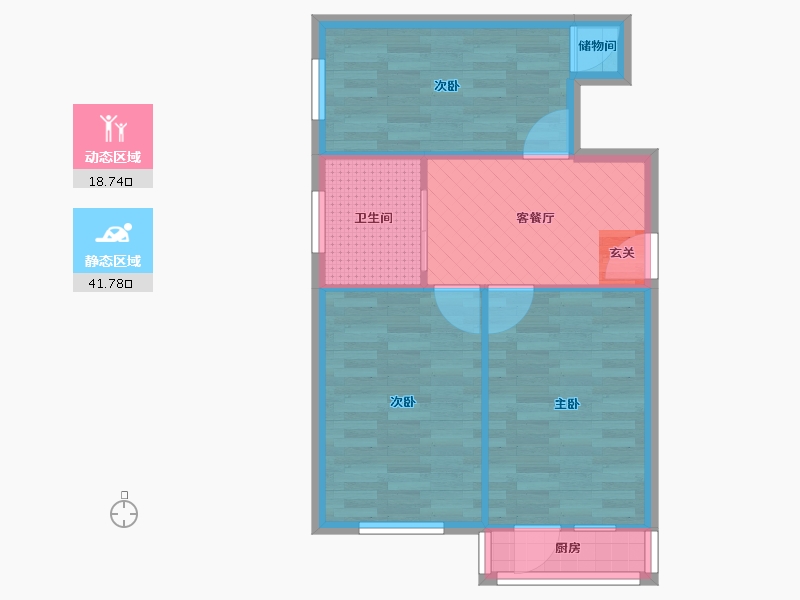 天津-天津市-万新村-53.80-户型库-动静分区