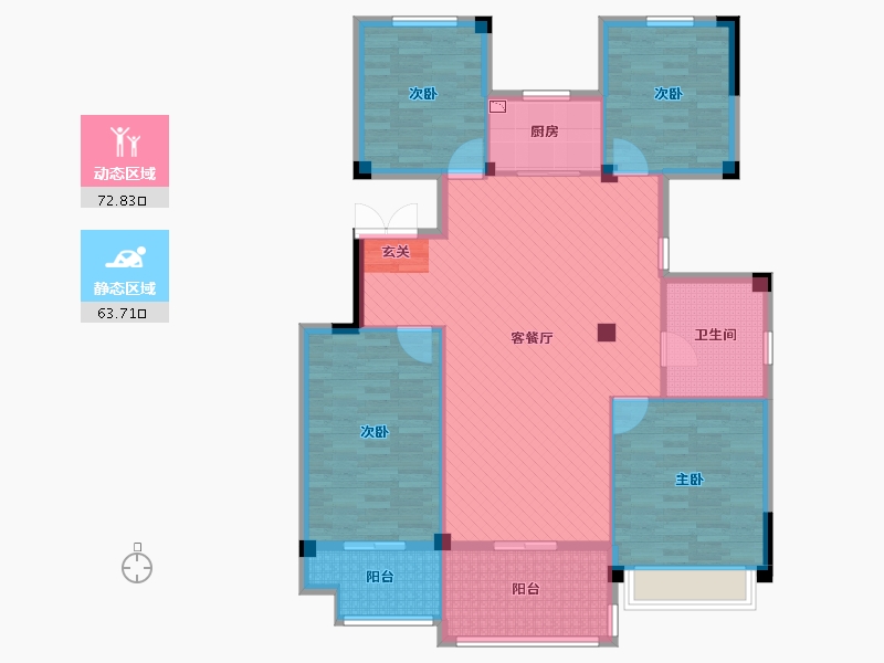 浙江省-嘉兴市-佳源・优优城南-123.65-户型库-动静分区