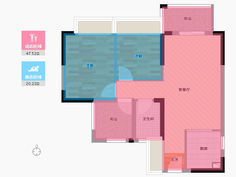 广东省-惠州市-仲恺华家园-58.88-户型库-动静分区