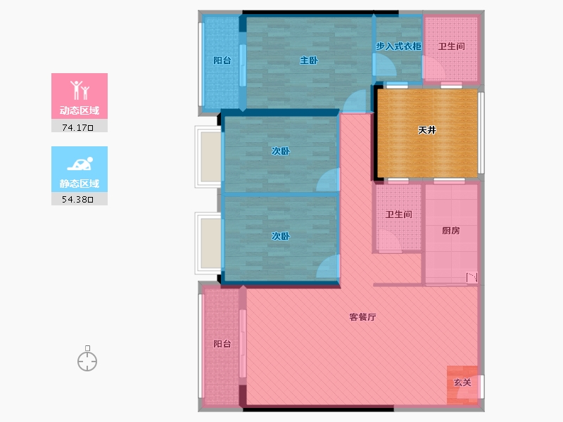 海南省-海口市-海南工商学院E栋-126.39-户型库-动静分区