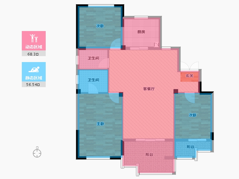 浙江省-嘉兴市-中粮吴越首府-111.66-户型库-动静分区