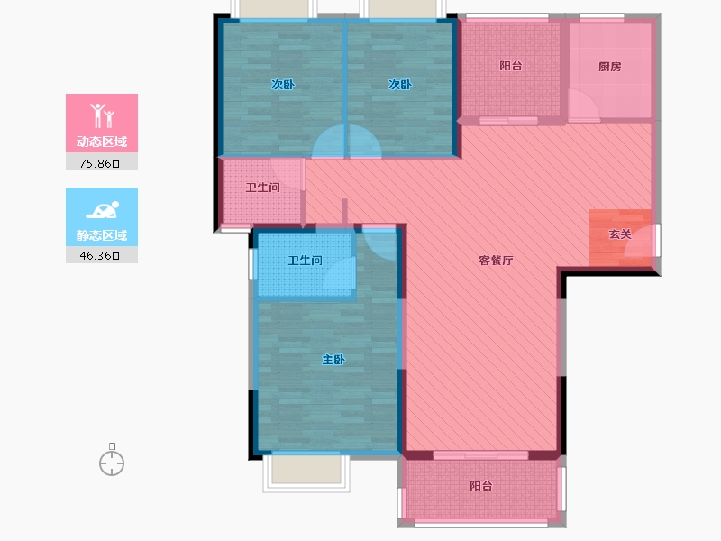 广西壮族自治区-南宁市-横县贵源城市新都-108.76-户型库-动静分区