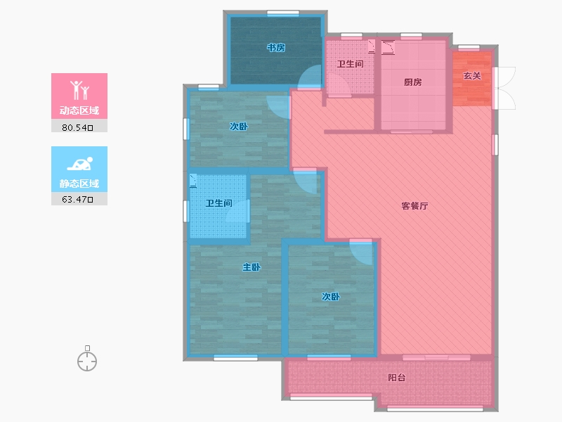 江苏省-无锡市-君悦.优湖美地-127.09-户型库-动静分区