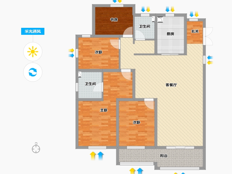 江苏省-无锡市-君悦.优湖美地-127.09-户型库-采光通风