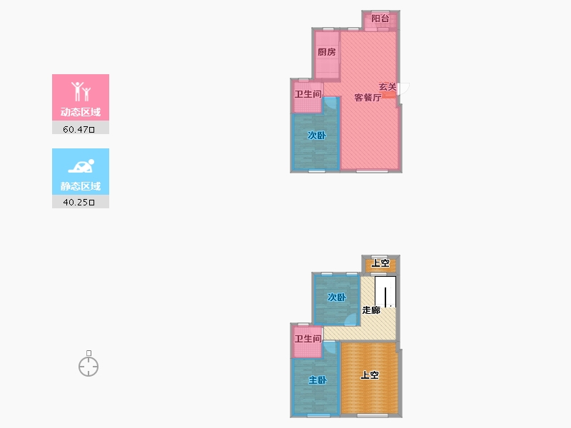 黑龙江省-大庆市-银河太阳城-124.86-户型库-动静分区