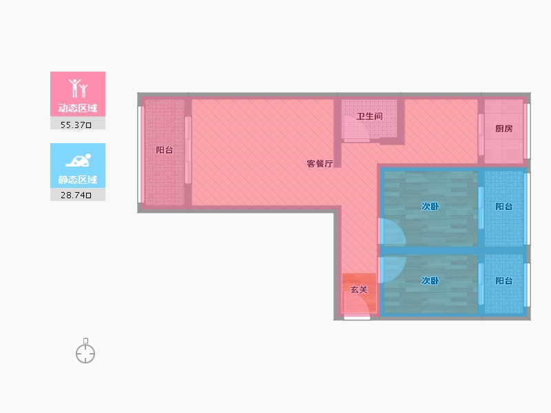 新疆维吾尔自治区-乌鲁木齐市-二毛101小区-71.20-户型库-动静分区