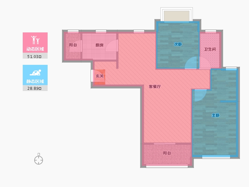 上海-上海市-柏丽华庭-71.32-户型库-动静分区