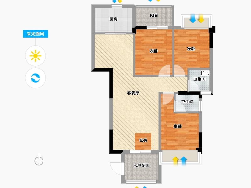 广东省-汕头市-柏悦-72.59-户型库-采光通风