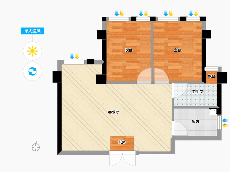 四川省-成都市-家天下-55.00-户型库-采光通风