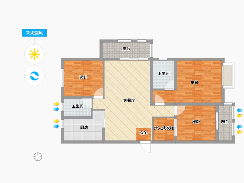 江苏省-苏州市-星光天地-98.56-户型库-采光通风