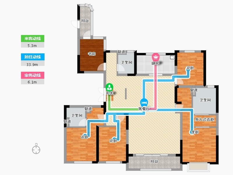 浙江省-宁波市-华侨城万科欢乐海岸-172.57-户型库-动静线