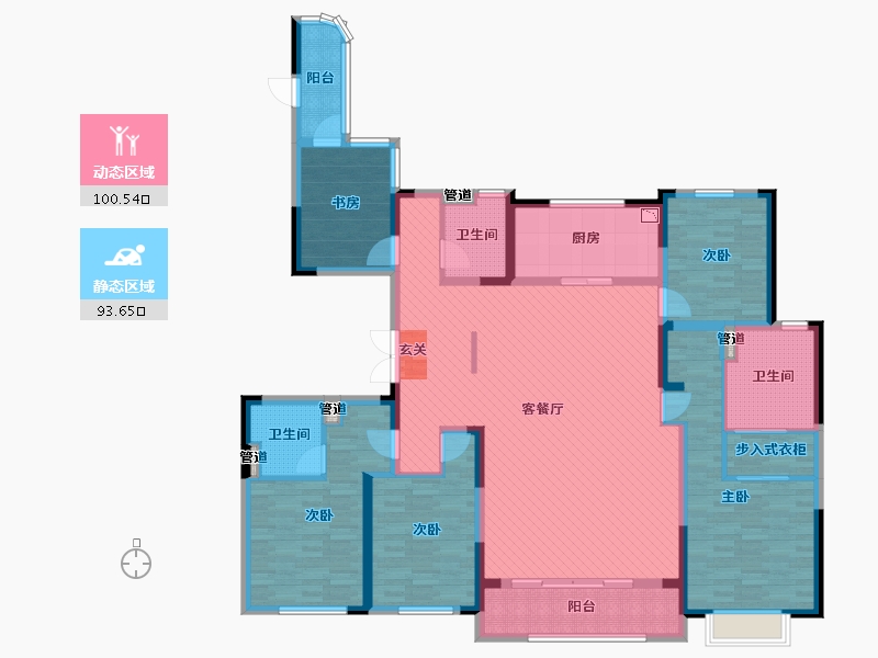 浙江省-宁波市-华侨城万科欢乐海岸-172.57-户型库-动静分区