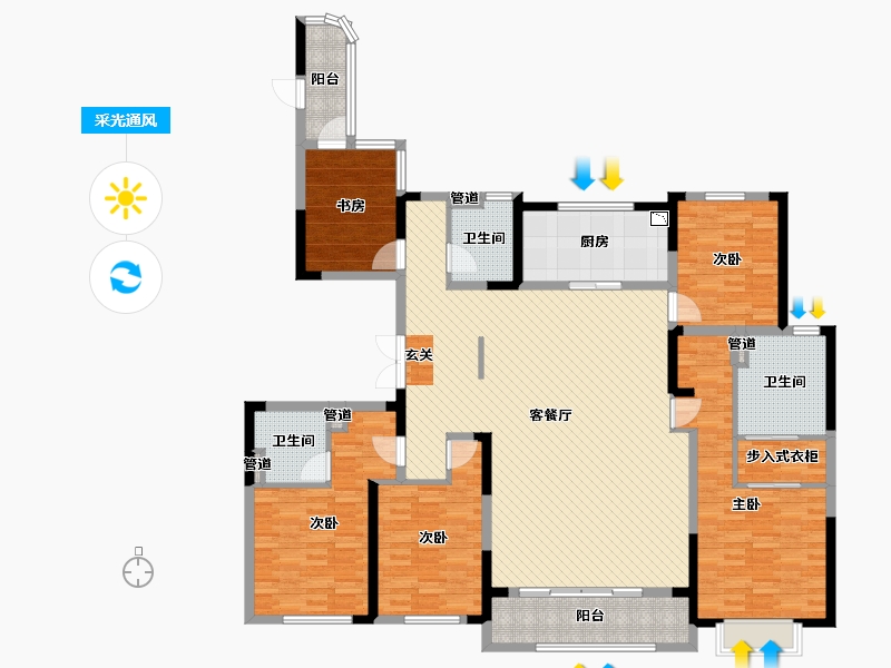 浙江省-宁波市-华侨城万科欢乐海岸-172.57-户型库-采光通风