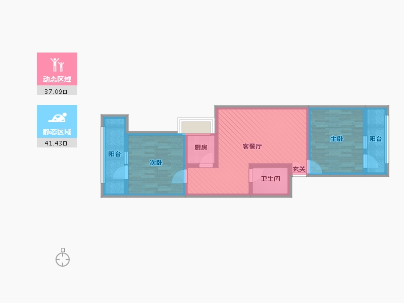 湖北省-武汉市-关西小区-21栋-67.20-户型库-动静分区