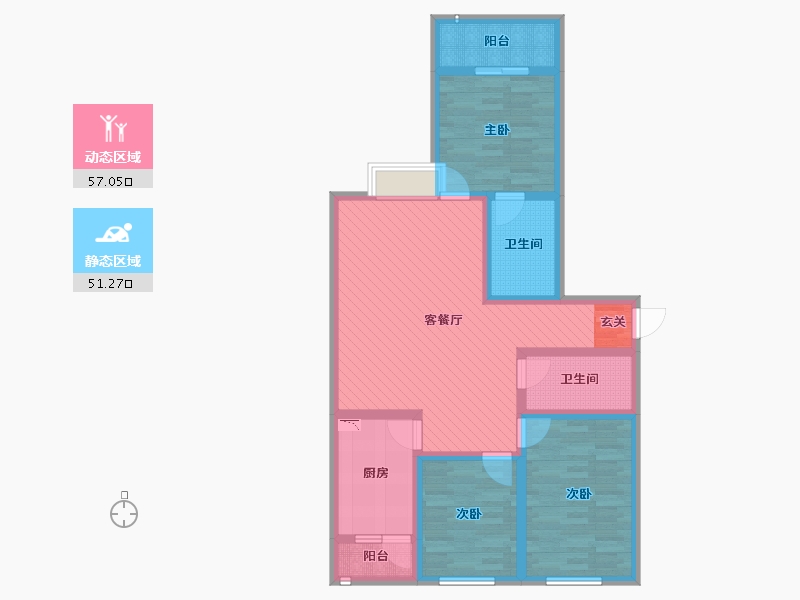 山西省-太原市-五龙湾府东天地-93.73-户型库-动静分区