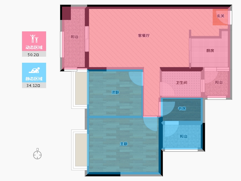 广东省-佛山市-天海城市花园-73.19-户型库-动静分区