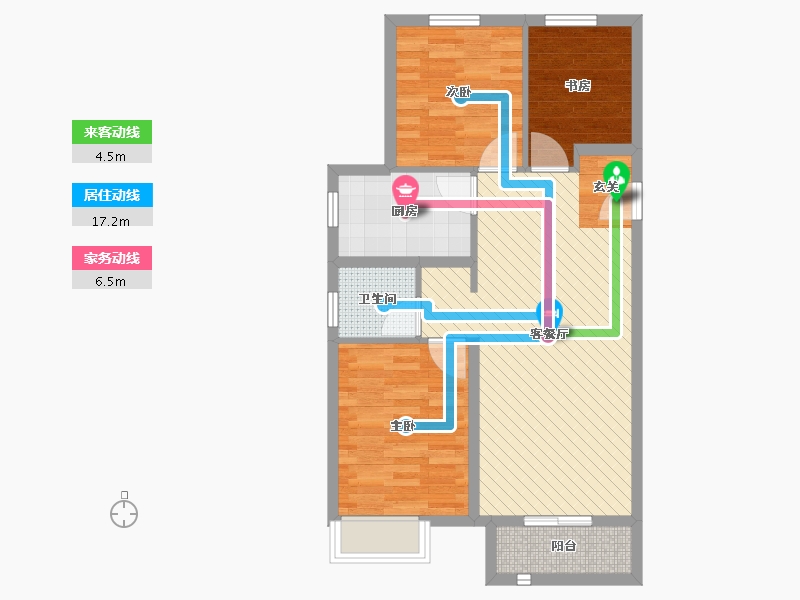 江苏省-苏州市-招商依云四季-70.00-户型库-动静线