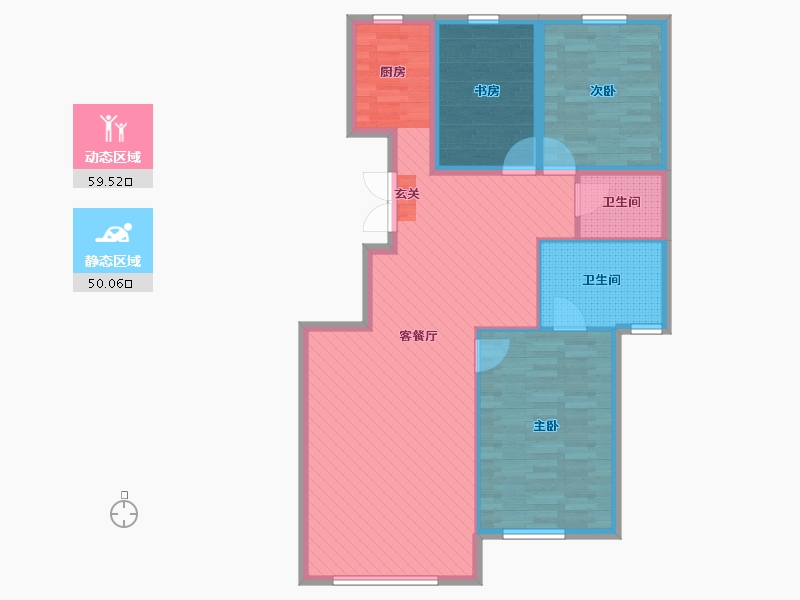 内蒙古自治区-通辽市-金园秀水-98.59-户型库-动静分区