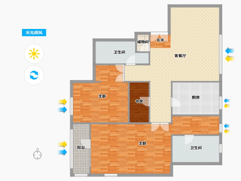 北京-北京市-公园1872-216号楼-149.11-户型库-采光通风