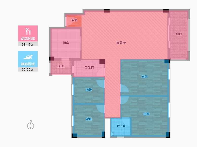 广东省-广州市-紫光苑-144.43-户型库-动静分区