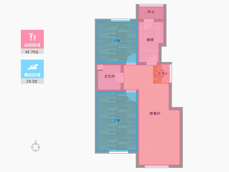 河北省-唐山市-金瑞国际-65.17-户型库-动静分区