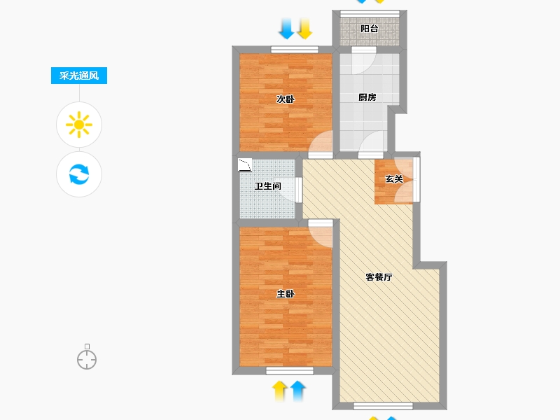 河北省-唐山市-金瑞国际-65.17-户型库-采光通风