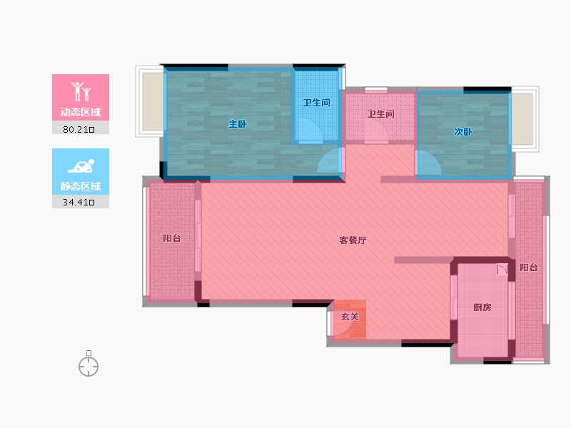 广西壮族自治区-桂林市-漓江郡府-100.53-户型库-动静分区