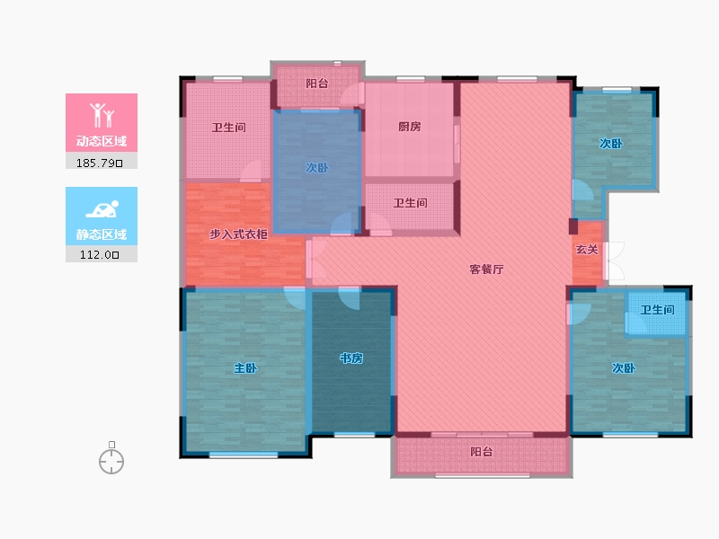 辽宁省-营口市-普罗旺斯-253.42-户型库-动静分区