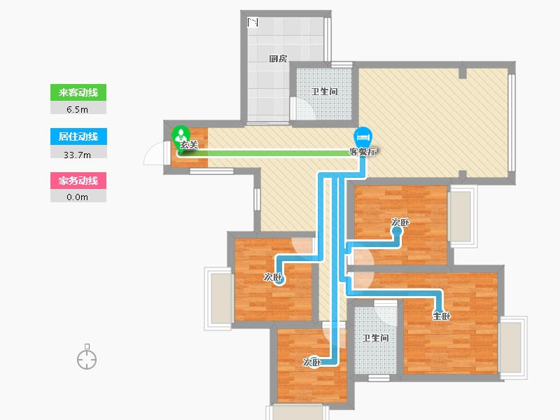 重庆-重庆市-綦江元方新城B区-96.99-户型库-动静线