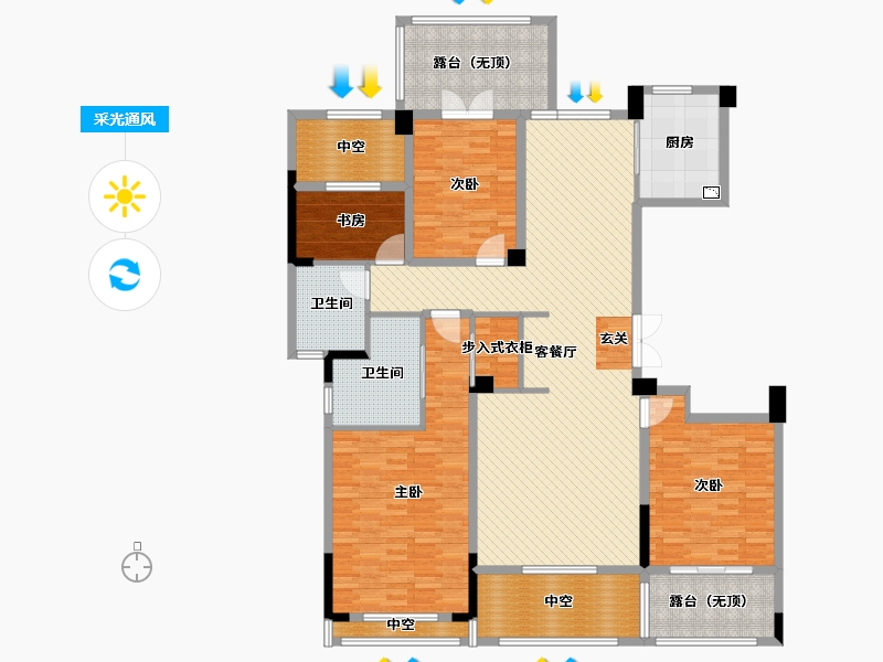 浙江省-金华市-浦阳一号-175.00-户型库-采光通风