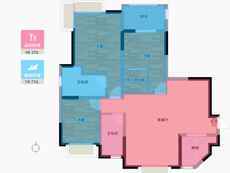 江苏省-南京市-西堤国际-94.05-户型库-动静分区